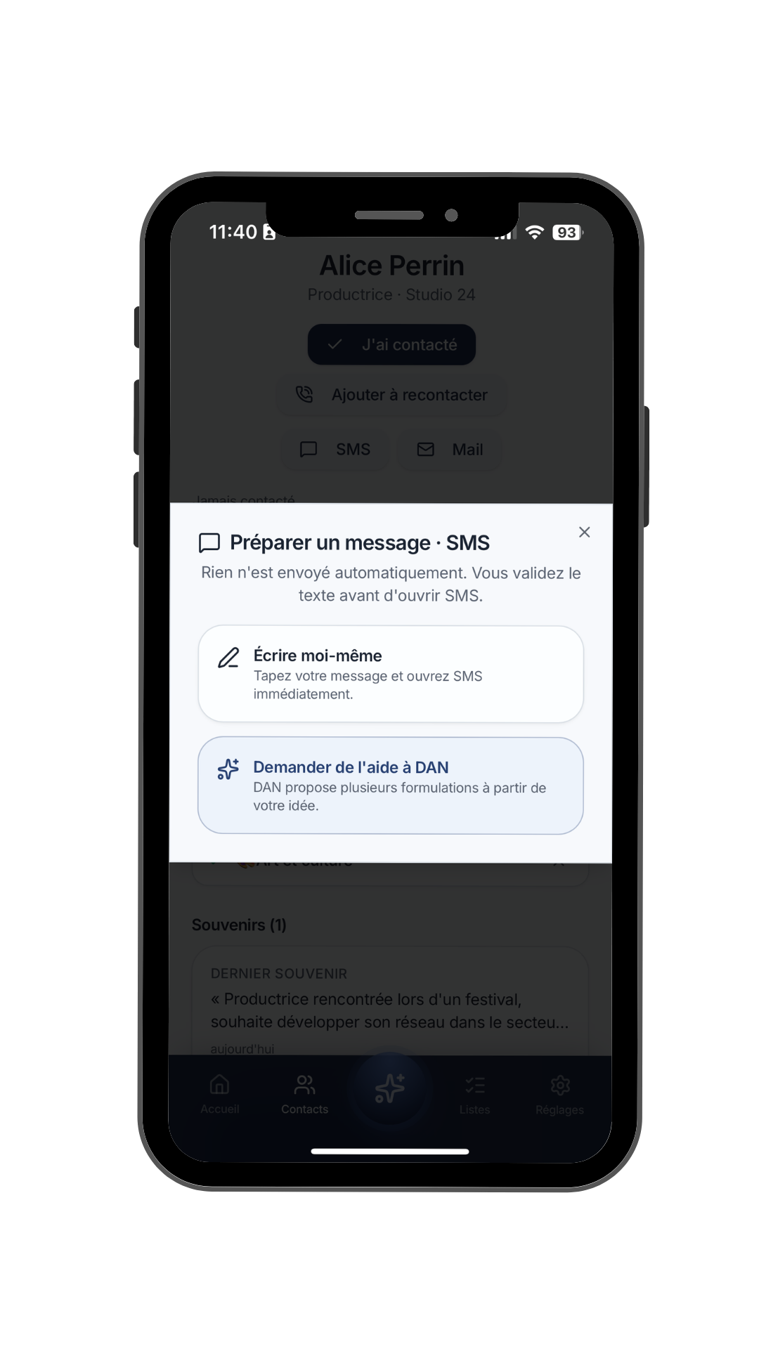DAN - Préparer message
