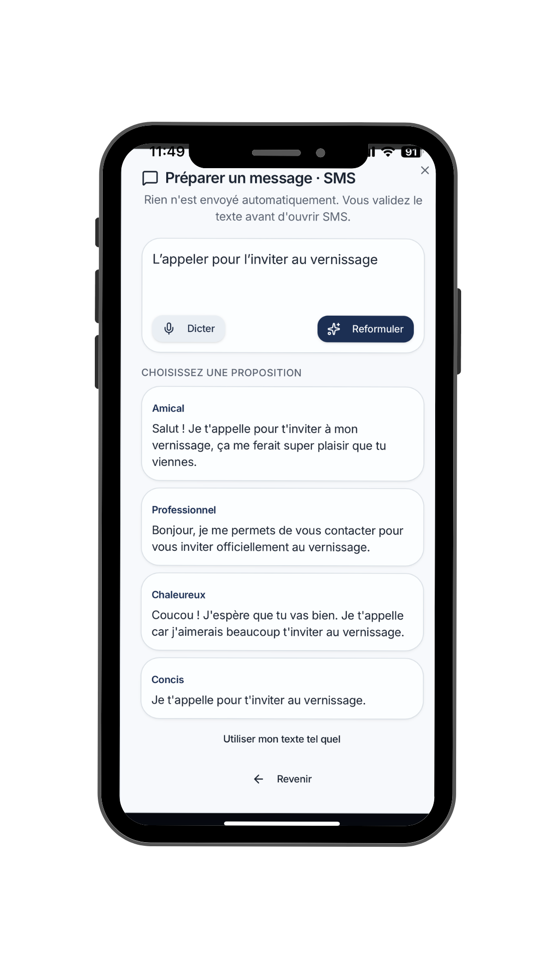 DAN - Message préparé